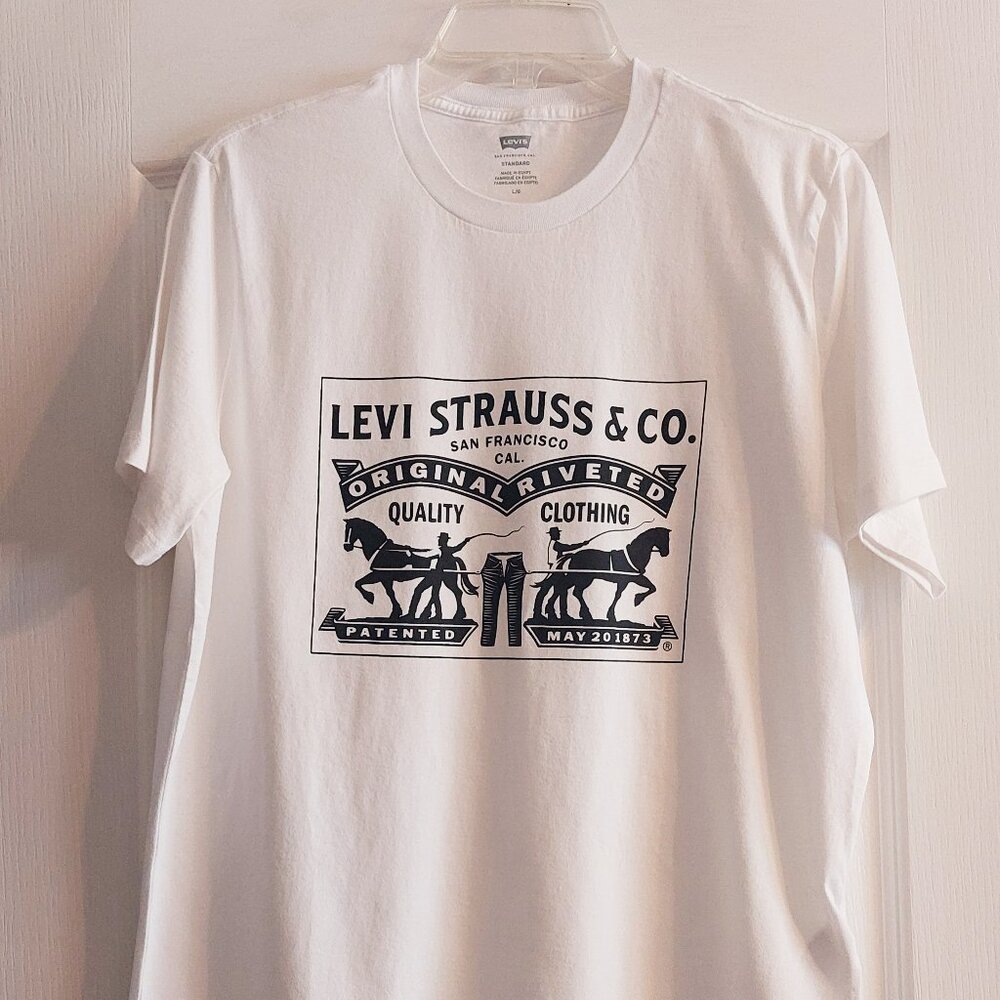Levi Strauss & Co Men's White Vintage 1873 Short Sleeve T-Shirt Sz L